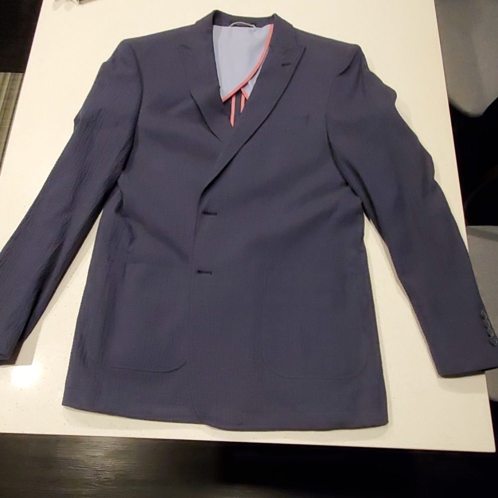 Textured dark royal blue blazer 44L